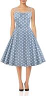 👗 vintage yellow polka dot tea party dress: wellwits women's cami strap 1950s style logo