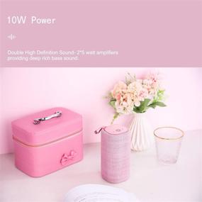 img 3 attached to 10W Output Power Trefan Fabric Wireless TWS Speaker with Built-in Mic (Pink) – Portable Bluetooth Speaker