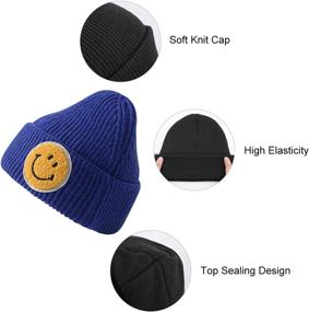 img 2 attached to Stretchy Warm Thick Soft Winter Hats for Unisex - REENLOON Beanie Hats: Slouchy Knit Skull Cap