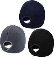 🧣 stay cozy and stylish with our 3-piece women's ponytail hat: winter warm ski hat, outdoor fleece skull cap logo