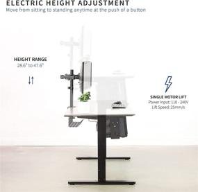 img 2 attached to 💻 VIVO Electric Stand Up Desk Frame: Single Motor Adjustable Base for 40-75 inch Table Tops with Memory Controller - Black