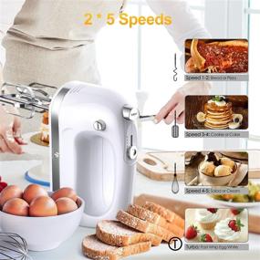 img 3 attached to 🍰 400W Ultra Power Hand Mixer Electric with Turbo Boost & Automatic Speed Control - 5 Stainless Steel Accessories & Storage Box Included - Perfect for Creams and Cakes!