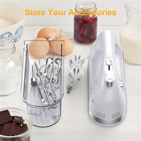 img 1 attached to 🍰 400W Ultra Power Hand Mixer Electric with Turbo Boost & Automatic Speed Control - 5 Stainless Steel Accessories & Storage Box Included - Perfect for Creams and Cakes!