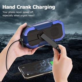 img 1 attached to 📻 Waterproof Hand Crank Emergency Weather Radio with Bluetooth Speaker - IPX5 Rated, NOAA/AM/FM Radio, 5000mAh Power Bank, Solar Portable Radio for Home Camping, SOS Alert, USB Charger, Flashlight