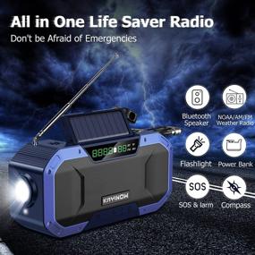 img 3 attached to 📻 Waterproof Hand Crank Emergency Weather Radio with Bluetooth Speaker - IPX5 Rated, NOAA/AM/FM Radio, 5000mAh Power Bank, Solar Portable Radio for Home Camping, SOS Alert, USB Charger, Flashlight