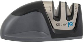 img 4 attached to 🔪 KitchenIQ 50009 Остров Grip 2-ступенчатая заточка для ножей - Достигните бритвенно-острого лезвия с этой черной кухонной необходимостью.