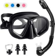 amconsure kids snorkel set: dry top snorkel mask for scuba diving and snorkeling with anti-fog glass, anti-leak snorkel gear, and 180° panoramic view – perfect for youth and junior swimmers! logo