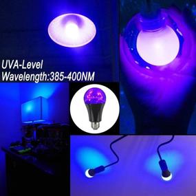 img 2 attached to 🔮 GLW Black Light Bulbs 9W 8 Pack A19 E26 LED Blacklight Bulb 385-400nm UVA for Blacklight Party, Glow in The Dark, Body Paint, Neon Glow