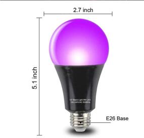 img 3 attached to 🔮 GLW Black Light Bulbs 9W 8 Pack A19 E26 LED Blacklight Bulb 385-400nm UVA for Blacklight Party, Glow in The Dark, Body Paint, Neon Glow