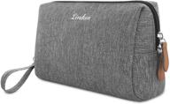 💄 grey makeup pouch cosmetic bag for traveling women: stylish toiletry to-go bag logo