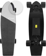 jizmo h2s electric skateboard - 28” | top speed of 12mph | range up to 7.5 miles | portable for adults beginners | 4 speed level options | 7 layer canadian maple deck | ul certified | black logo