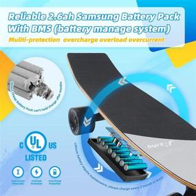 img 2 attached to Jizmo H2S Electric Skateboard - 28” | Top Speed of 12mph | Range up to 7.5 Miles | Portable for Adults Beginners | 4 Speed Level Options | 7 Layer Canadian Maple Deck | UL Certified | Black