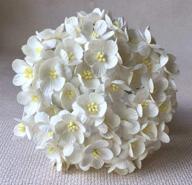 🌼 50 pcs mini white mulberry paper flowers: perfect for crafts, scrapbooking, diy wedding cards & more (25mm) logo