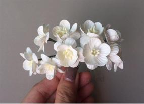 img 1 attached to 🌼 50 pcs Mini White Mulberry Paper Flowers: Perfect for Crafts, Scrapbooking, DIY Wedding Cards & More (25mm)