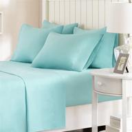 comfort spaces microfiber bedding set - deep 14-inch pocket, all-around 🛏️ elastic, wrinkle-resistant, year-round cozy sheets, matching pillow cases - full size, aqua (cs20-0117) logo