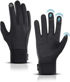 img 4 attached to 🧤 Lerway Winter Warm Gloves - Thermal Black Gloves for Men and Women | Waterproof, Touchscreen, Non-Slip | Ideal for Driving, Cycling, Hiking, Skating - Freezer Gloves