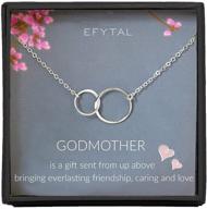 💍 efytal godmother gifts: sterling silver interlocking circle necklace - perfect proposal gift for girl baptism logo