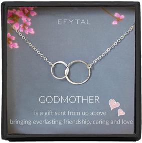 img 4 attached to 💍 EFYTAL Godmother Gifts: Sterling Silver Interlocking Circle Necklace - Perfect Proposal Gift for Girl Baptism