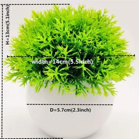 img 3 attached to 🌿 Fycooler Artificial Boxwood Topiary Shrubs Grass in Pot - Faux Fresh Green Grass for Home Décor, Office Desk Decoration and Room Enhancement