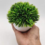 🌿 fycooler artificial boxwood topiary shrubs grass in pot - faux fresh green grass for home décor, office desk decoration and room enhancement logo