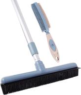 🐾 elitra home pet hair removal rubber broom: 2-in-1 floor brush & shower squeegee with adjustable handle and bonus rubber hair brush logo