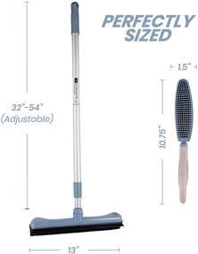 img 3 attached to 🐾 ELITRA HOME Pet Hair Removal Rubber Broom: 2-in-1 Floor Brush & Shower Squeegee with Adjustable Handle and Bonus Rubber Hair Brush