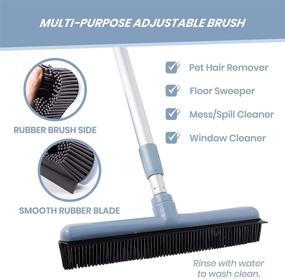 img 1 attached to 🐾 ELITRA HOME Pet Hair Removal Rubber Broom: 2-in-1 Floor Brush & Shower Squeegee with Adjustable Handle and Bonus Rubber Hair Brush