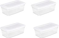 👟 premium clear and white sterilite 6-quart shoe box storage bin: organize and protect your footwear efficiently logo