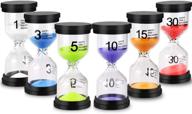 ⏳ emdmak sand timer set - colorful hourglass sandglass timer pack for games, classroom, home office - 1 min/3 mins/5 mins/10 mins/15 mins/30 mins sand clock timer (pack of 6) logo