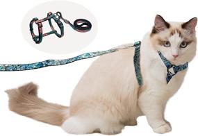 img 4 attached to 🐱 Envy Collection Cat Harness Set: Stay Stylish and Safe during Outdoor Walks with Adjustable Size and Safety Buckle - Includes Leash! (Tropical Blush)