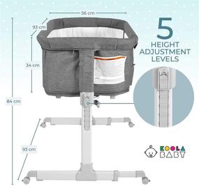 img 3 attached to 👶 KoolaBaby 3-in-1 Baby Bassinet, Bedside Sleeper, Playpen: Easy Folding Portable Crib in Grey