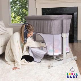 img 2 attached to 👶 KoolaBaby 3-in-1 Baby Bassinet, Bedside Sleeper, Playpen: Easy Folding Portable Crib in Grey