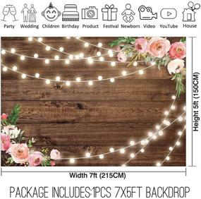 img 3 attached to 🌸 Allenjoy Rustic Floral Wooden Backdrop 7x5ft - Ideal for Baby Shower, Bridal & Studio Photography. Brown Wood Floor Flower Wall Background for Newborn, Birthday Party Banner & Photo Shoot Booth