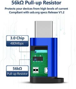 img 2 attached to 4-пакет Алюминиевый адаптер USB типа C JSAUX с брелоком - адаптер Micro USB (женский) к USB C для быстрой зарядки Samsung Galaxy S10 S9 S8 Plus Note 9 8, LG V30 G5 G6, Moto Z Z2 и другие (синий)