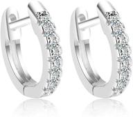 👂 sterling silver cubic zirconia huggie hoop earrings for women and girls - s925 ear studs logo