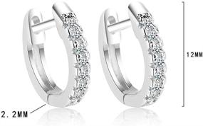 img 1 attached to 👂 Sterling Silver Cubic Zirconia Huggie Hoop Earrings for Women and Girls - S925 Ear Studs