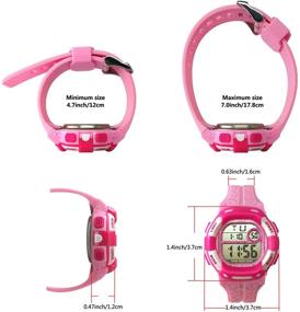 img 1 attached to ⌚ Girls' Digital Watches with 7 Color Flashing, Water-Resistant Design