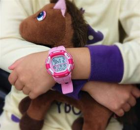 img 3 attached to ⌚ Girls' Digital Watches with 7 Color Flashing, Water-Resistant Design