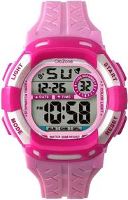 img 4 attached to ⌚ Girls' Digital Watches with 7 Color Flashing, Water-Resistant Design