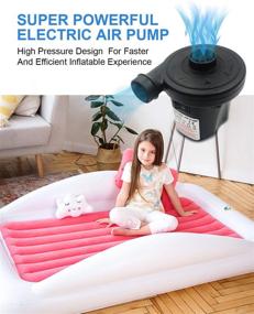 img 2 attached to Convenient Electric Air Pump for Inflatables: Car & Home Charger, Paddling Pools, Air Beds, Camping - 110-120V/12V/150W