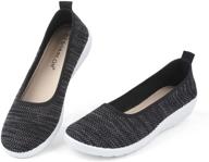 👟 women's samilor slip-on sneakers: comfortable mesh flats with non-slip knit - ideal walking shoes for women logo