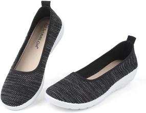 img 4 attached to 👟 Women's Samilor Slip-On Sneakers: Comfortable Mesh Flats with Non-Slip Knit - Ideal Walking Shoes for Women