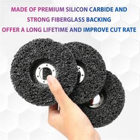 img 3 attached to LotFancy Stripping Disc 6PCS: Quick and Easy Paint and Rust Remover for Angle Grinder – Versatile Silicon Carbide Abrasive Wheel for Wood, Metal, and Fiberglass – Black