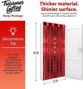 img 3 attached to 🎉 Red Foil Fringe Curtain 3 Ft x 8 Ft: Metallic Tinsel Curtains for Party Backdrops and Photo Booth Props – Graduation, Sweet 16, Birthday, Wedding, Valentine's Day Decorations (2 Pack)