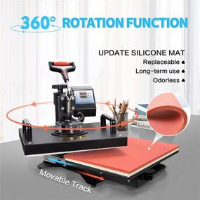 img 3 attached to 👕 Heat Press Machine for T-Shirts,12x15 T-Shirt Pressing Machine Digital Heat Transfer Sublimation Machines (Includes 20 Sublimation Papers & 5 Color Transfer Vinyl Papers)
