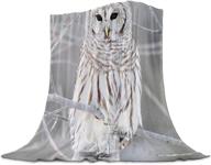 🦉 ezon-ch luxurious flannel bed blanket: soft throw-blankets for bedroom living room sofa couch – owl on branch winter landscape, lightweight & warm blankets for all seasons – twin size 39x49inch logo