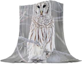 img 4 attached to 🦉 EZON-CH Luxurious Flannel Bed Blanket: Soft Throw-Blankets for Bedroom Living Room Sofa Couch – Owl On Branch Winter Landscape, Lightweight & Warm Blankets for All Seasons – Twin Size 39x49inch