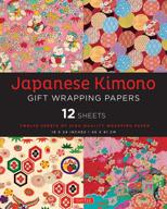 🎁 японская бумага для обертывания в кимоно: набор из 12 листов, размером 18 x 24 дюйма. оберточная бумага для подарков. логотип