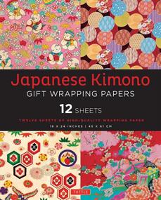 img 4 attached to 🎁 Японская бумага для обертывания в кимоно: набор из 12 листов, размером 18 x 24 дюйма. Оберточная бумага для подарков.