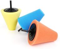 lenmumu drill buffing sponge pads 3 pack: automotive car wheels hub care kit with 1/4'' polishing cone & 3 kinds of hardness foam polisher buffer pads logo